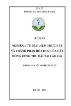 Nghiên cứu đặc điểm thực vật và thành phần hóa học của cây hồng rừng thu hái tại lào cai