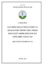 Xác định hàm lượng lutein và zeaxanthin trong thực phẩm bảo vệ sức khỏe bằng sắc ký lỏng hiệu năng cao