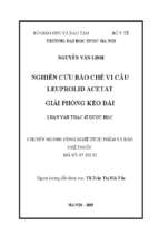 Nghiên cứu bào chế vi cầu leuprolid acetat giải phóng kéo dài