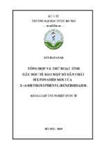 Tổng hợp và thử hoạt tính gây độc tế bào một số dẫn chất sulfonamid mới của 2 (4 methoxyphenyl)benzimidazol