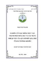 Nghiên cứu đặc điểm thực vật, thành phần hóa học và tác dụng nhuận tẩy của quả bồ kết quả nhỏ (fructus gleditsiae australis)