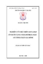 Nghiên cứu đột biến gen ldlr ở người tăng cholesterol máu có tính chất gia đình