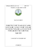 Phân tích thực trạng hoạt động bán thuốc tại nhà thuốc thí điểm và không thí điểm đề án can thiệp trên địa bàn tỉnh vĩnh phúc năm 2018