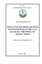 định lƣợng iod trong chế phẩm bổ sung iod bằng kỹ thuật đo quang dựa trên phản ứng moxon – dixon