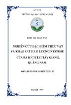 Nghiên cứu đặc điểm thực vật và khảo sát hàm lượng nystose của ba kích tại tây giang, quảng nam