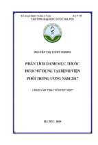 Phân tích danh mục thuốc được sử dụng tại bệnh viện phổi trung ương năm 2017