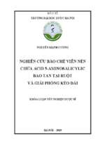 Nghiên cứu bào chế viên nén chứa acid 5 aminosalicylic bao tan tại ruột và giải phóng kéo dài