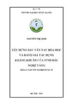 Xây dựng dấu vân tay hóa học và đánh giá tác dụng kháng khuẩn của tinh dầu nghệ vàng