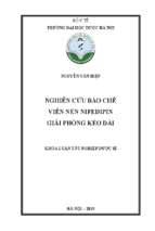 Nghiên cứu bào chế viên nén nifedipin giải phóng kéo dài