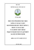 Phân tích tình hình thực hiện thông tư 052015tt byt ban hành danh mục thuốc đông y, thuốc từ dược liệu và vị thuốc yhct thuộc phạm vi thanh toán của quỹ bhyt tại một số tỉnh thành