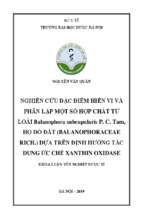 Nghiên cứu đặc điểm hiển vi và phân lập một số hợp chất từ loài balanophora subcupularis p. c. tam, họ dó đất (balanophoraceae rich.) dựa trên định hướng tác dụng ức chế xanthin oxidase