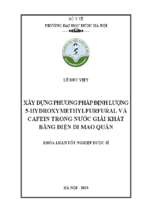 Xây dựng phương pháp định lượng 5 hydroxymethylfurfural và cafein trong nước giải khát bằng điện di mao quản