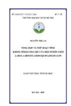 Tổng hợp và thử hoạt tính kháng tế bào ung thư của một số dẫn chất 2 aryl 6 benzylaminoquinazolin 4 on