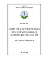 Nghiên cứu định tính, định lượng đồng thời ketoconazol và climbazol trong dầu gội đầu