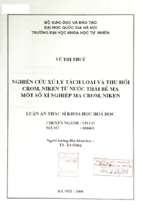 Nghiên cứu xử lý tách loại và thu hồi crôm, niken từ nước thải bể mạ một số xí nghiệp mạ crôm, niken luận văn ths. hóa vô cơ01 04 01