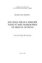 Bài toán nội suy sinh bởi toán tử khả nghịch phải và trái và áp dụng  