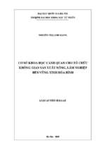 Cơ sở khoa học cảnh quan cho tổ chức không gian sản xuất nông, lâm nghiệp bền vững tỉnh hòa bình