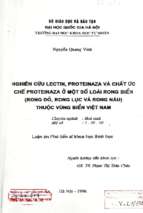 Nghiên cứu lectin, proteinaza và chất ức chế proteinaza ở một số loài rong biển (rong đỏ, rong lục, rong nâu) thuộc vùng biển việt namtóm tắt luận án pts