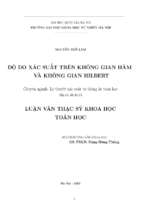 độ đo xác suất trên không gian hàm và không  gian hilbert