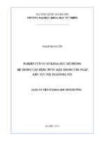 Nghiên cứu cơ sở khoa học mô phỏng hệ thống cân bằng nước mặt trong úng ngập khu vực nội thành hà nội 
