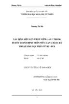 Xác định kiểu gen virus viêm gan c trong huyết thanh bệnh nhân viêm gan c bằng kỹ thuật sinh học phân tử rt pcr  