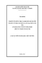 Nghiên cứu động thái và khả năng di chuyển của một số kim loại nặng (cu, pb, zn) trong đất lúa sử dụng nước tưới từ sông nhuệ khu vực thanh trì – hà nội 