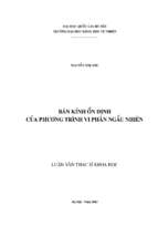 Bán kính ổn định của phương trình vi phân ngẫu nhiên 