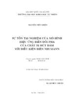 Sự tồn tại nghiệm của mô hình hiệu ứng biến đổi pha của chất bị hút bám với điều kiện biên neumann