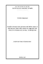 Nghiên cứu khả năng áp dụng hệ thống quản lý môi trường theo tiêu chuẩn iso 140012010 cho công ty cổ phần giấy an hòa   tuyên quang