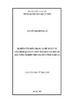 Nghiên cứu hiện trạng và đề xuất các giải pháp quản lý chất thải rắn tại một số khu công nghiệp trên địa bàn tỉnh nghệ an  