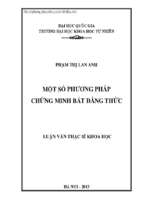 Một số phương pháp chứng minh bất đẳng thức  luận án ths. toán học 60 46 01 13