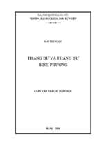 Thặng dư và thặng dư bình phương  