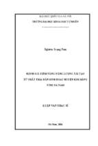 đánh giá tiềm năng năng lượng tái tạo từ chất thải rắn sinh hoạt huyện kim bảng, hà nam