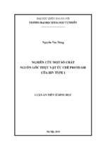 Nghiên cứu một số chất nguồn gốc thực vật ức chế protease của hiv type 1