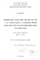 Nghiên cứu sự tạo phức của sắt (iii) với 1 (2 pyridylazo) 2 naphthol trong dung dịch nước và khả năng ứng dụng vào phân tích