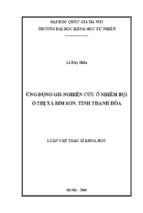 ứng dụng gis nghiên cứu ô nhiễm bụi ở thị xã bỉm sơn, tỉnh thanh hóa 