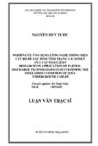 Nghiên cứu ứng dụng công nghệ phóng điện cục bộ để xác định tình trạng cách điện của cáp ngầm 22 kv 