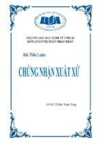 Tiểu luận chứng nhận xuất xứ 