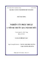 Nghiên cứu phẫu thuật u nền sọ trước qua nội soi mũi 