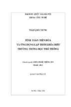 Tính toán tiến hoá và ứng dụng lập thời khoá biểu trường trung học phổ thông 