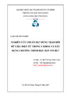 Nghiên cứu chuẩn hl7 dùng trao đổi dữ liệu điện tử trong y khoa và xây dựng chương trình đọc bản tin hl7 