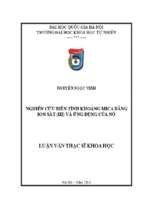 Nghiên cứu biến tính khoáng mica bằng ion sắt (iii) và ứng dụng của nó