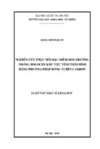Nghiên cứu phục hồi đặc điểm môi trường trong holocen khu vực tỉnh thái bình bằng phương pháp đồng vị bền carbon