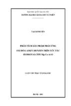 Phân tích sản phẩm phản ứng oxi hóa ankylbenzen trên xúc tác hydrotalcite mg co al o