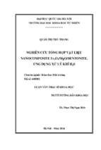 Nghiên cứu tổng hợp vật liệu nanocomposite  fe2o3.mgo.bentonite, ứng dụng xử lí khí h2s