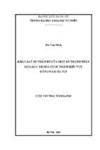 Khảo sát sự phân bố của một số thành phần hóa học trong nước ngầm khu vực đông nam hà nội