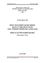 Phân tích thiết kế hệ thống quản lý nhà hàng bằng uml (unified modeling language) 