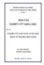 Nghiên cứu sản xuất nước giải khát từ đài hoa bụp giấm 