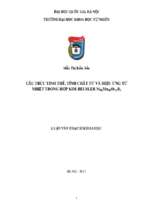 Cấu trúc tinh thể, tính chất từ và hiệu ứng từ nhiệt trong hợp kim heusler ni50mn38sb12b3