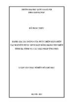 đánh giá tác động của nước biển dâng đến tài nguyên nước dưới đất đồng bằng ven biển tỉnh hà tĩnh và các giải pháp ứng phó 